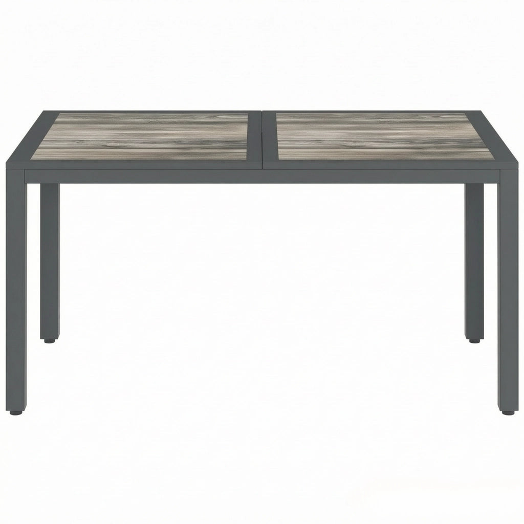TAVOLO da giardino per 4-6 persone 140x80x72 cm grigio scuro in acciaio