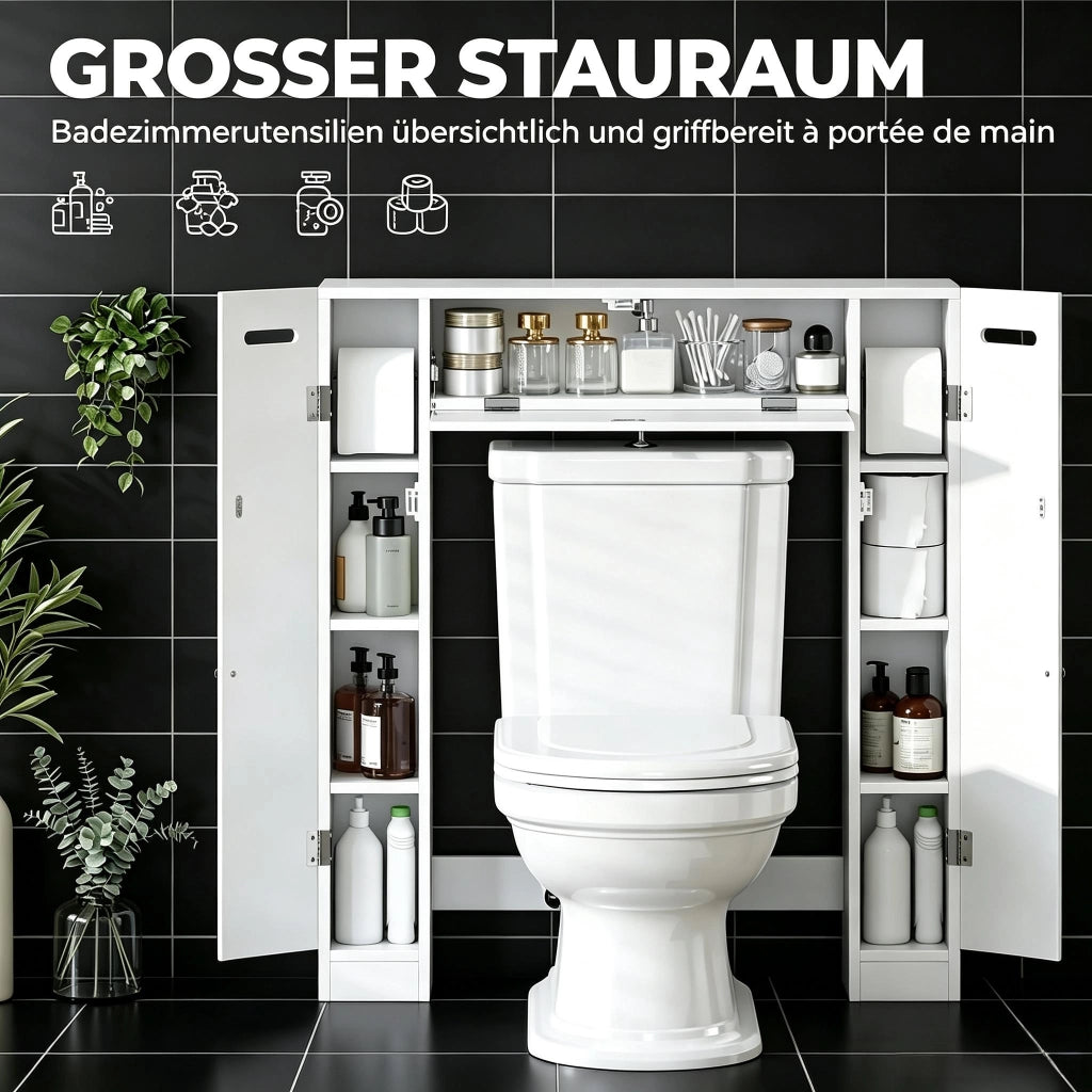 MOBILE SOPRA WC 88x18x98 cm Bianco in MDF e pannello di particelle
