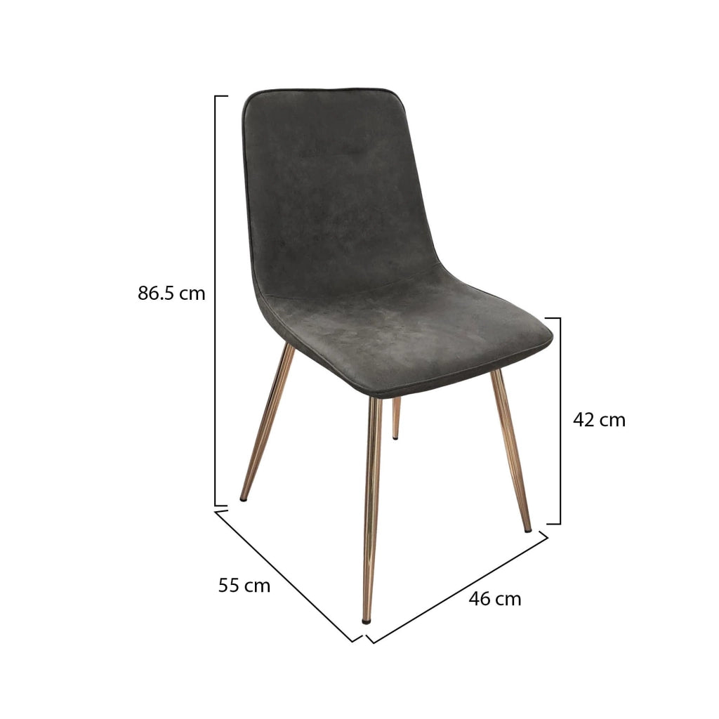 Cabiate, set di Sedie 4 Sedie, Grigio Scuro