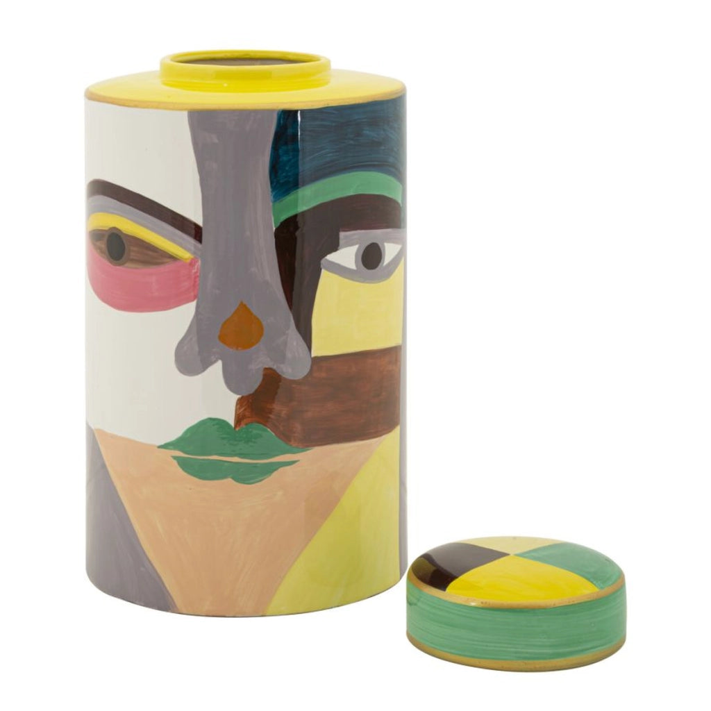 Vaso Decorativo VKH837, Rosso, Ceramica, 19x19x33 cm
