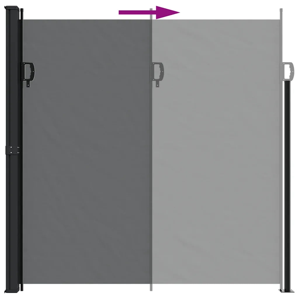Tenda da Sole Laterale Retrattile-Tenda parasole per balcone per giardino Nera 200x600 cm 744042