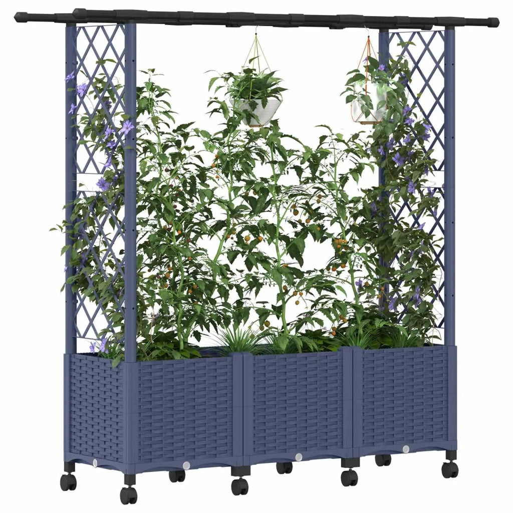 Letto Rialzato con Griglia e Tetto Grigio 162,5 x 40 x 142 cm 3423118