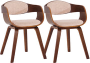 Set di 2 sedie Kingston in tessuto Noce/crema