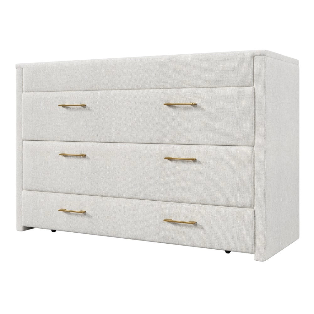 Letto a Scomparsa con Cassetto e USB ¨C MINIMAL ¨C Tessuto Beige 140x200