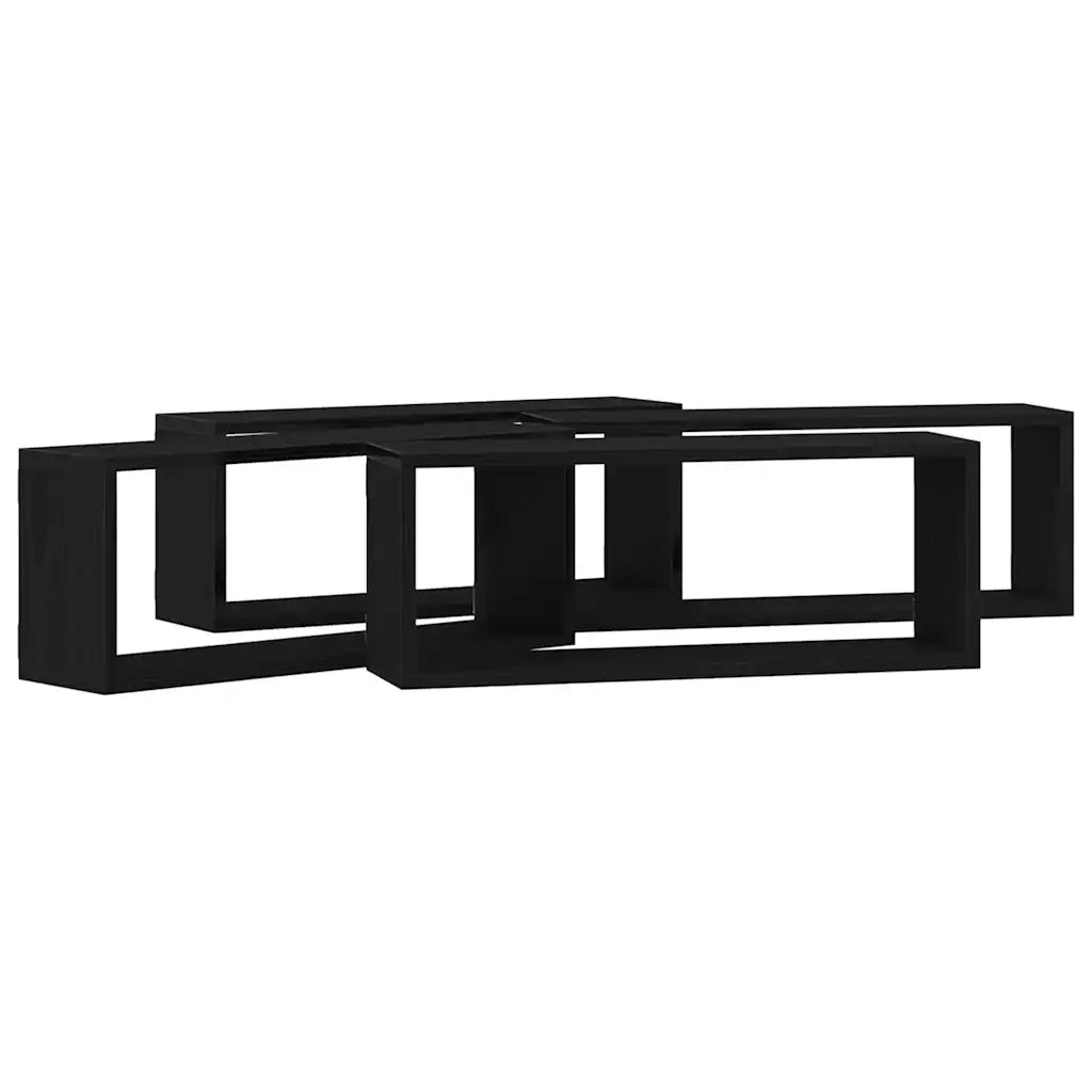 Scaffali da parete 4 pcs Rovere Nero 60 x 15 x 23 cm 862646