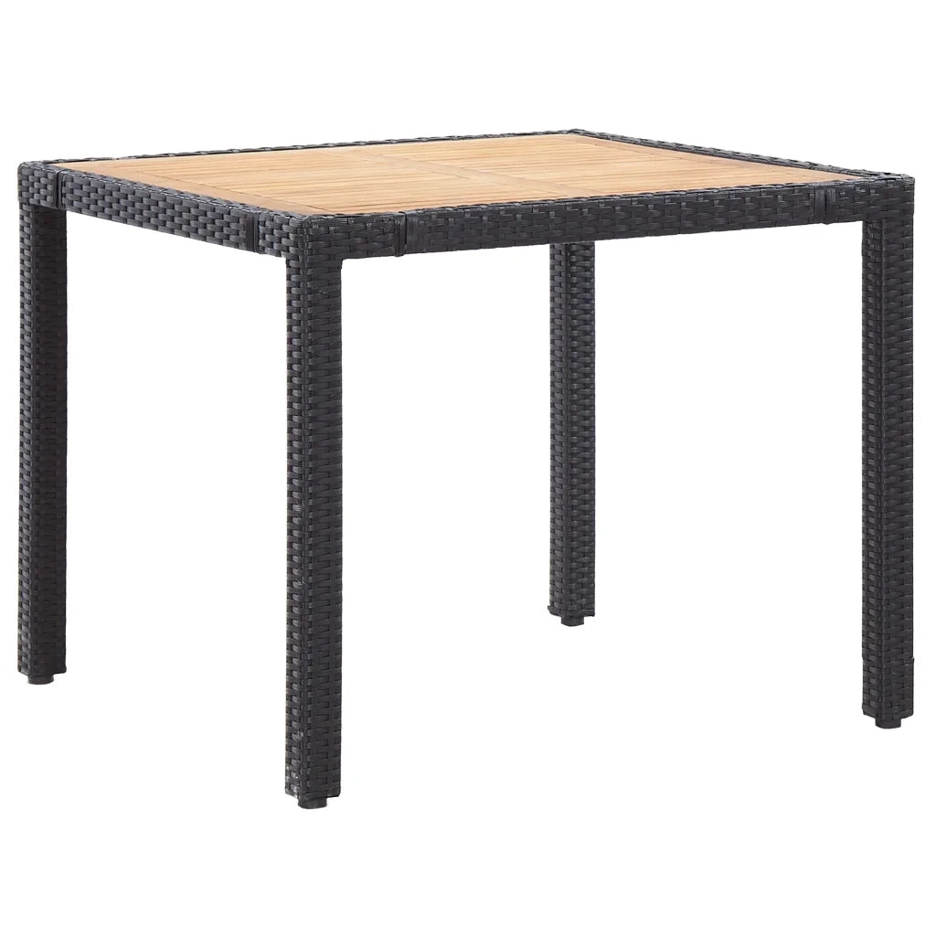 Set da Pranzo da Giardino 5 pz con Cuscini in Polyrattan Nero 46025
