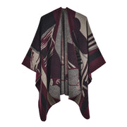 Nuovo scialle da donna, elegante mantellina in cashmere spesso con spacco