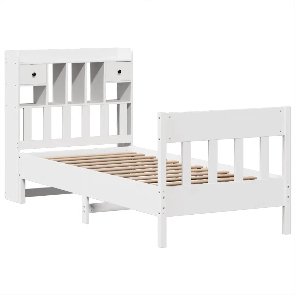 Letto singolo | Letto per adulti | Letto senza Materasso Bianco 90x190 cm in Legno Massello Pino