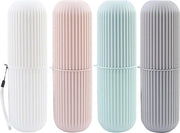 Tas da viaggio per spazzola da denti - contenitore portatile per spazzola da denti in polipropilene - supporto antiscivolo per spazzola da denti con copertura - viaggi in famiglia, campeggio - 4 colori