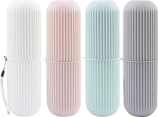 Tas da viaggio per spazzola da denti - contenitore portatile per spazzola da denti in polipropilene - supporto antiscivolo per spazzola da denti con copertura - viaggi in famiglia, campeggio - 4 colori