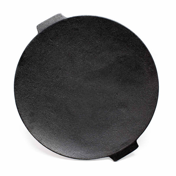 Piastra per barbecue fuoco in ghisa, liscia, rotonda Ø44cm altezza 23 cm con 3 piedi