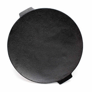 Piastra per barbecue fuoco in ghisa, liscia, rotonda Ø44cm altezza 23 cm con 3 piedi