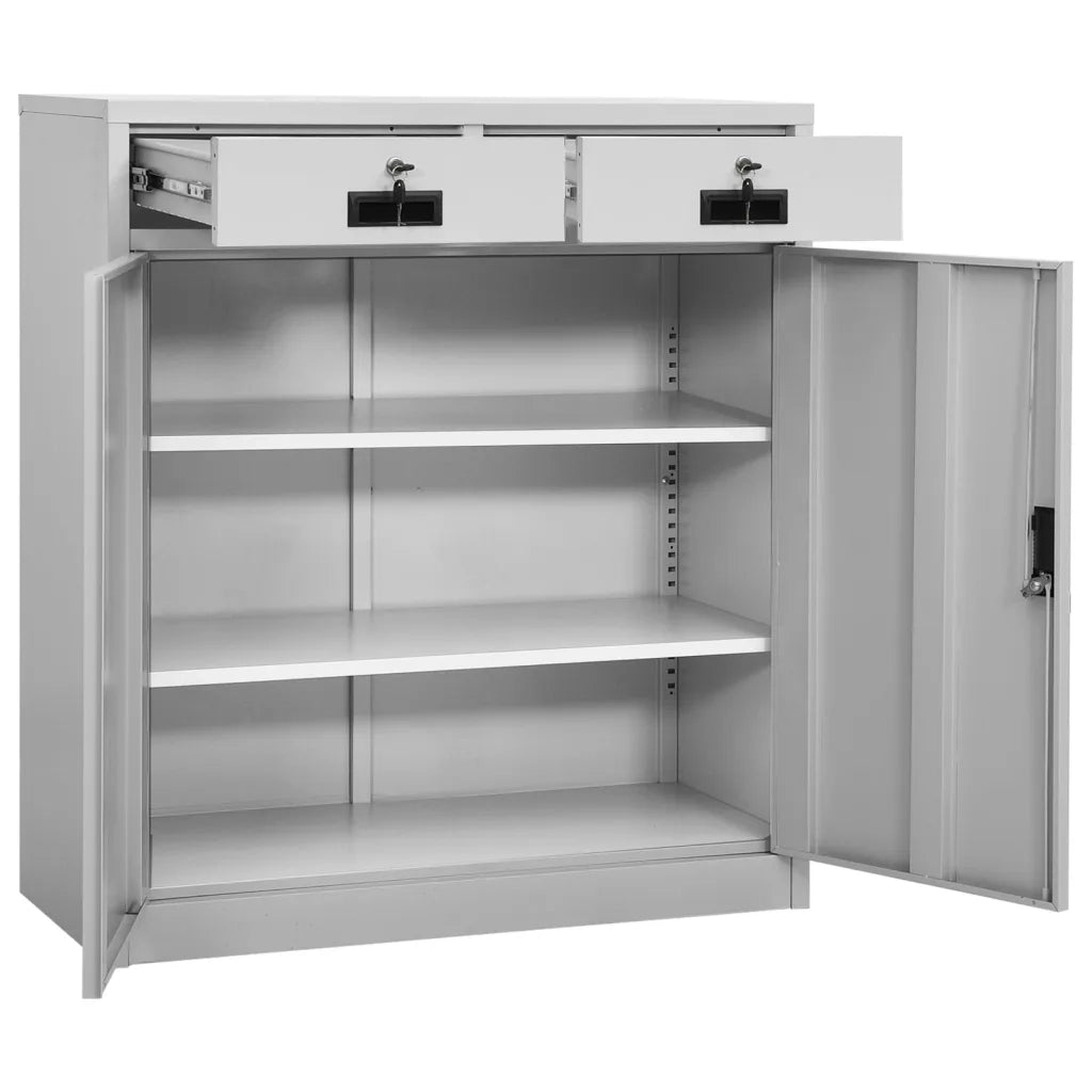 Armadio per Ufficio Grigio Chiaro 90x40x102 cm in Acciaio 336410