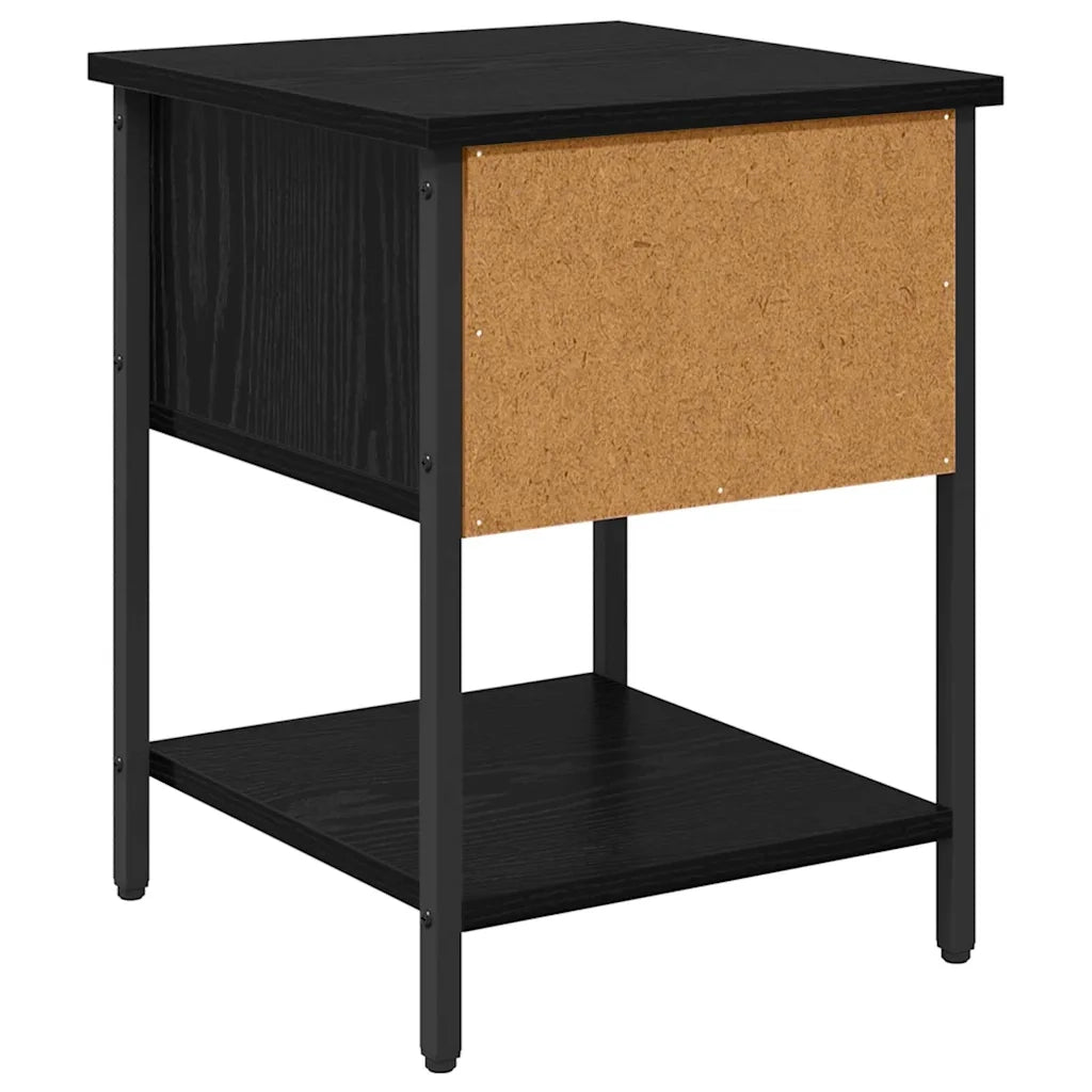 Comodino Rovere Nero 34 x 35,5 x 45 cm Legno multistrato