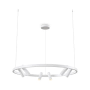 Lampadario A Sospensione Moderno Satellite Metallo Bianco Acrilico Luce Led 42W