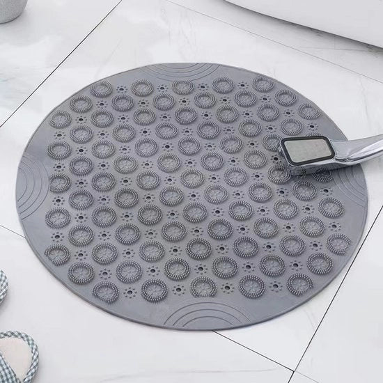 Matte antiscivolo in PVC con fori di drenaggio lavabile a secco (55 x 55 cm, grigio)