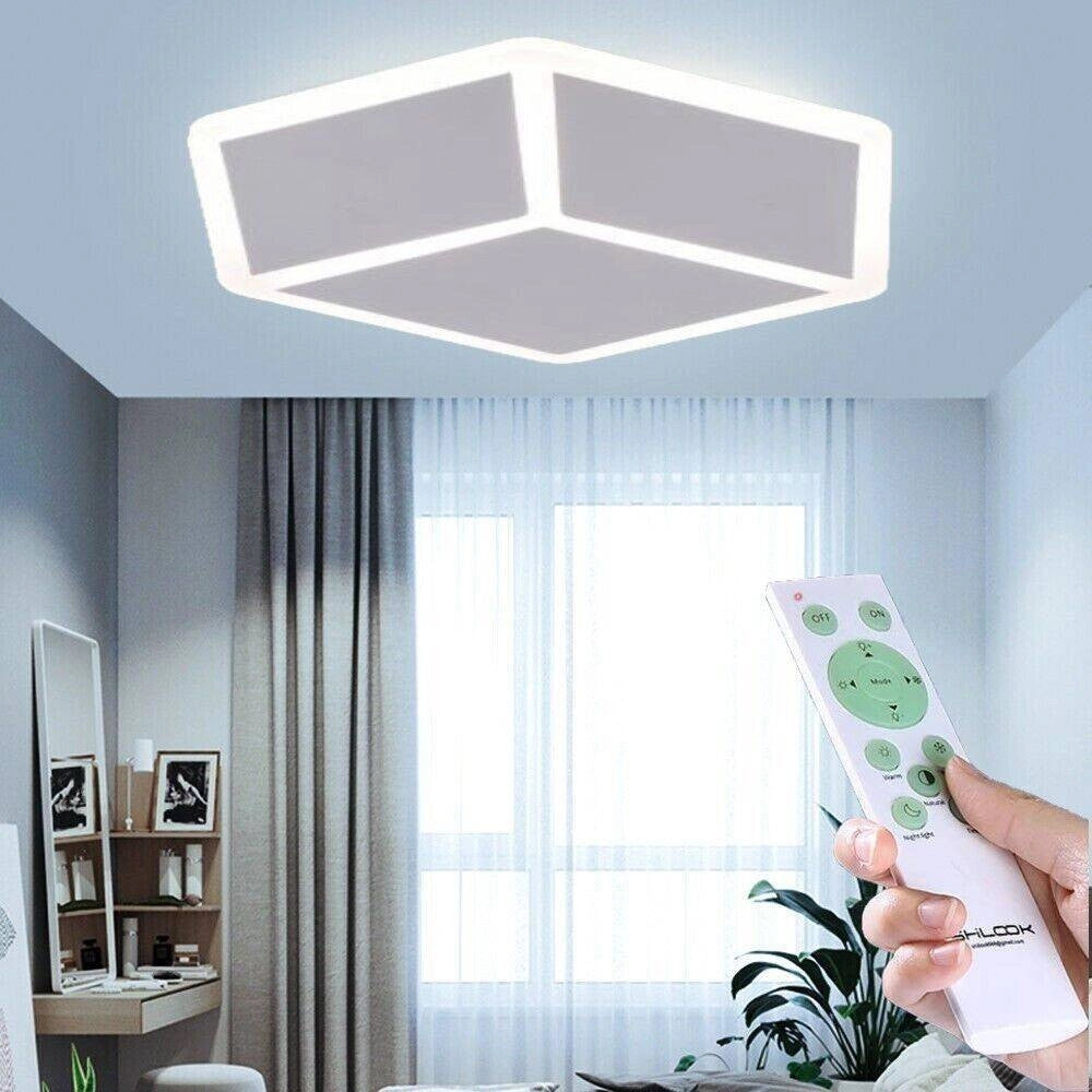 Trade Shop - Plafoniera Led Forma Cubo 3d Da Soffitto 37w Bianca 3 Colorazioni Luce C52-b3c -