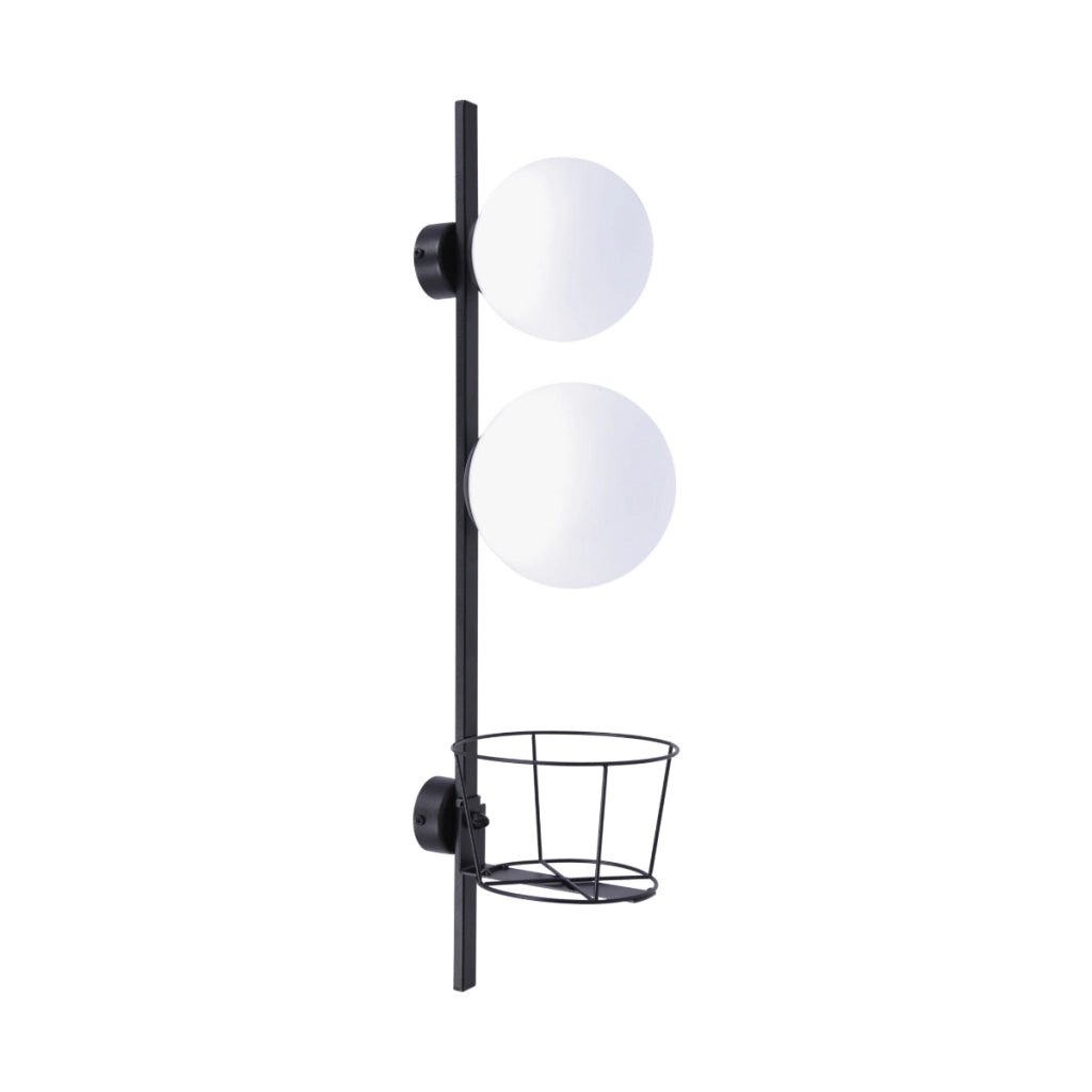 Applique con fioriera PLANT 2 globi bianchi Zuma Line