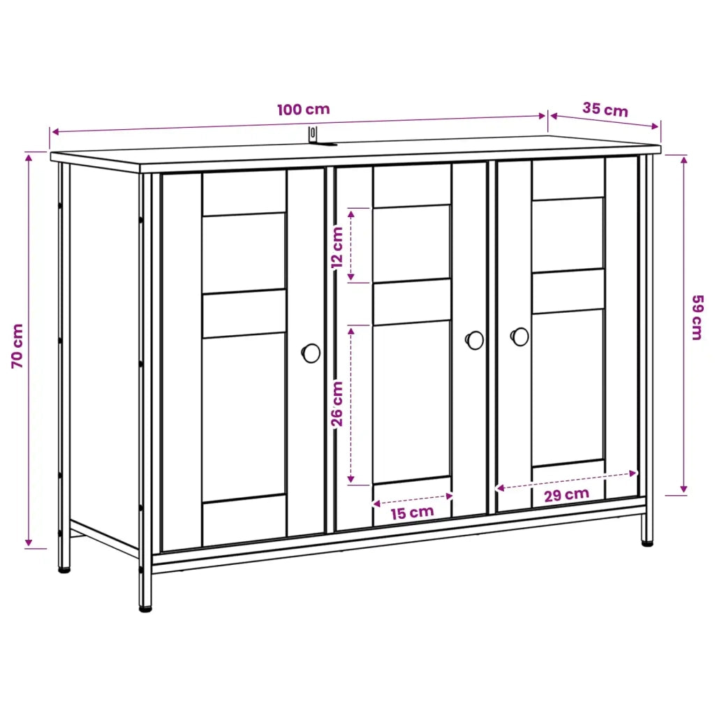 Credenza Legno antico 100 x 35 x 70 cm Legno ingegnerizzato 8010904