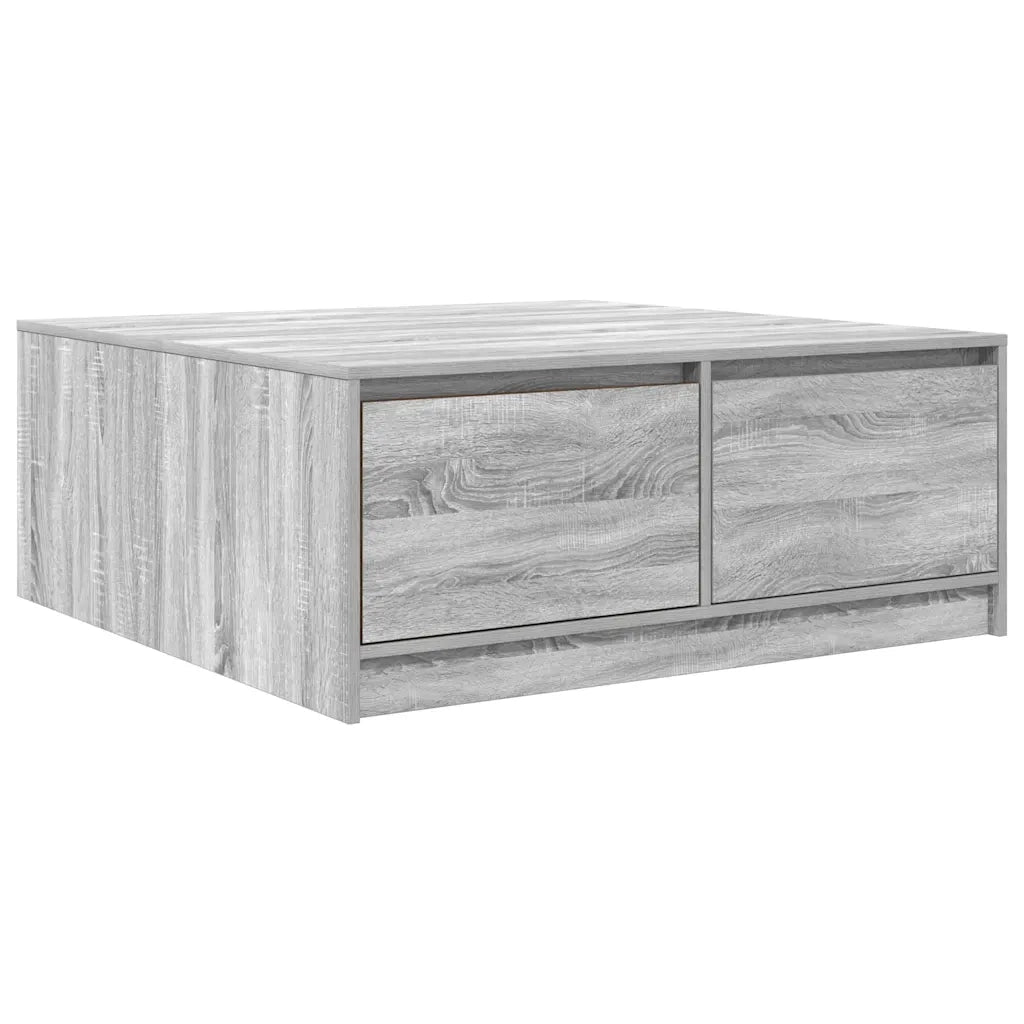 Tavolino da Salotto con Cassetti Grigio Sonoma 100x100x40 cm