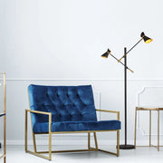 Piantana Industrial-Nordico Easel Acciaio Nero Oro Led 4W 3000K