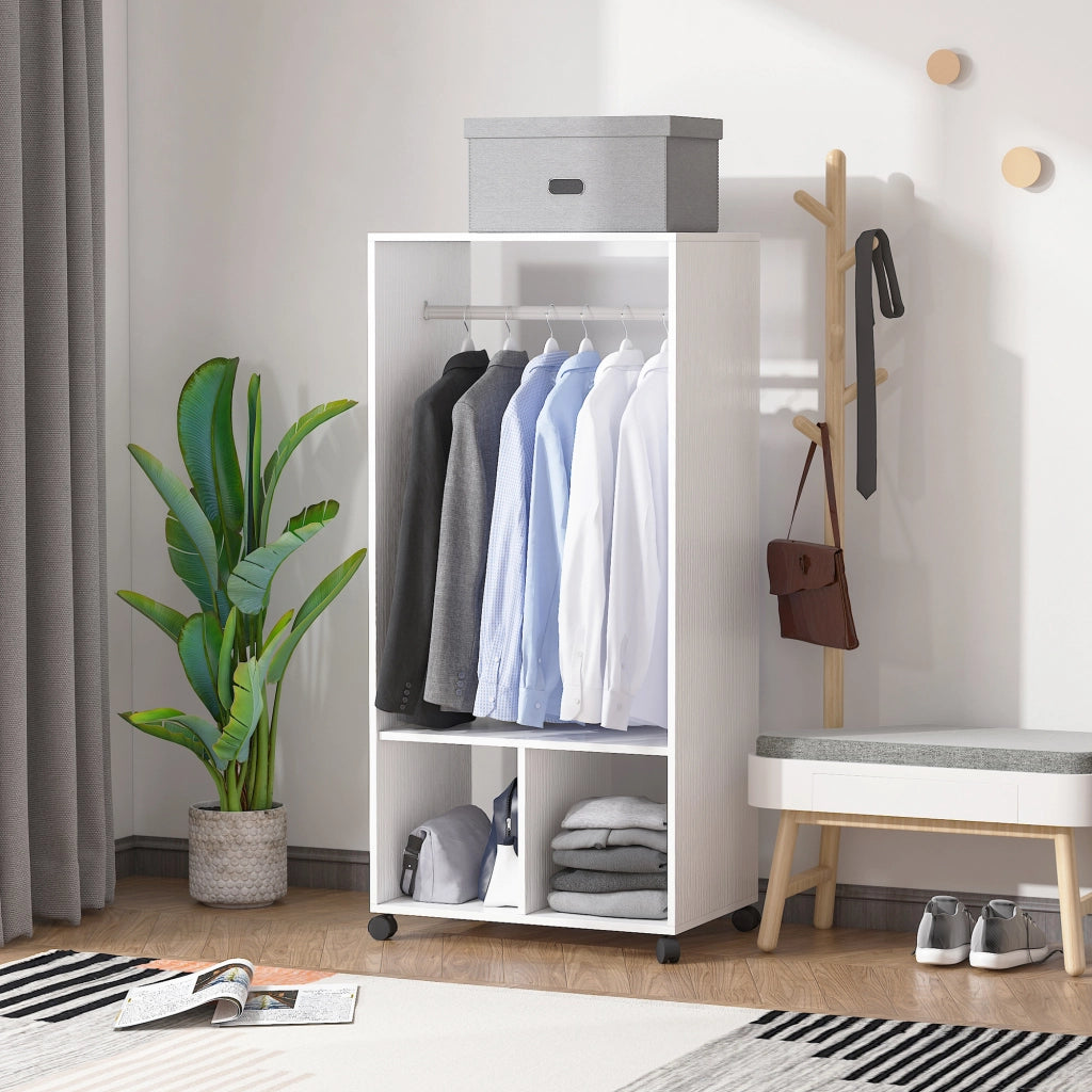 Scarpiera Appendiabiti con Ripiani ¨C zephmum ¨C Bianco 60x40x128 cm