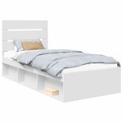 Letto singolo | Letto per adulti | Struttura del letto Bianco 90 x 200 cm Pino massello