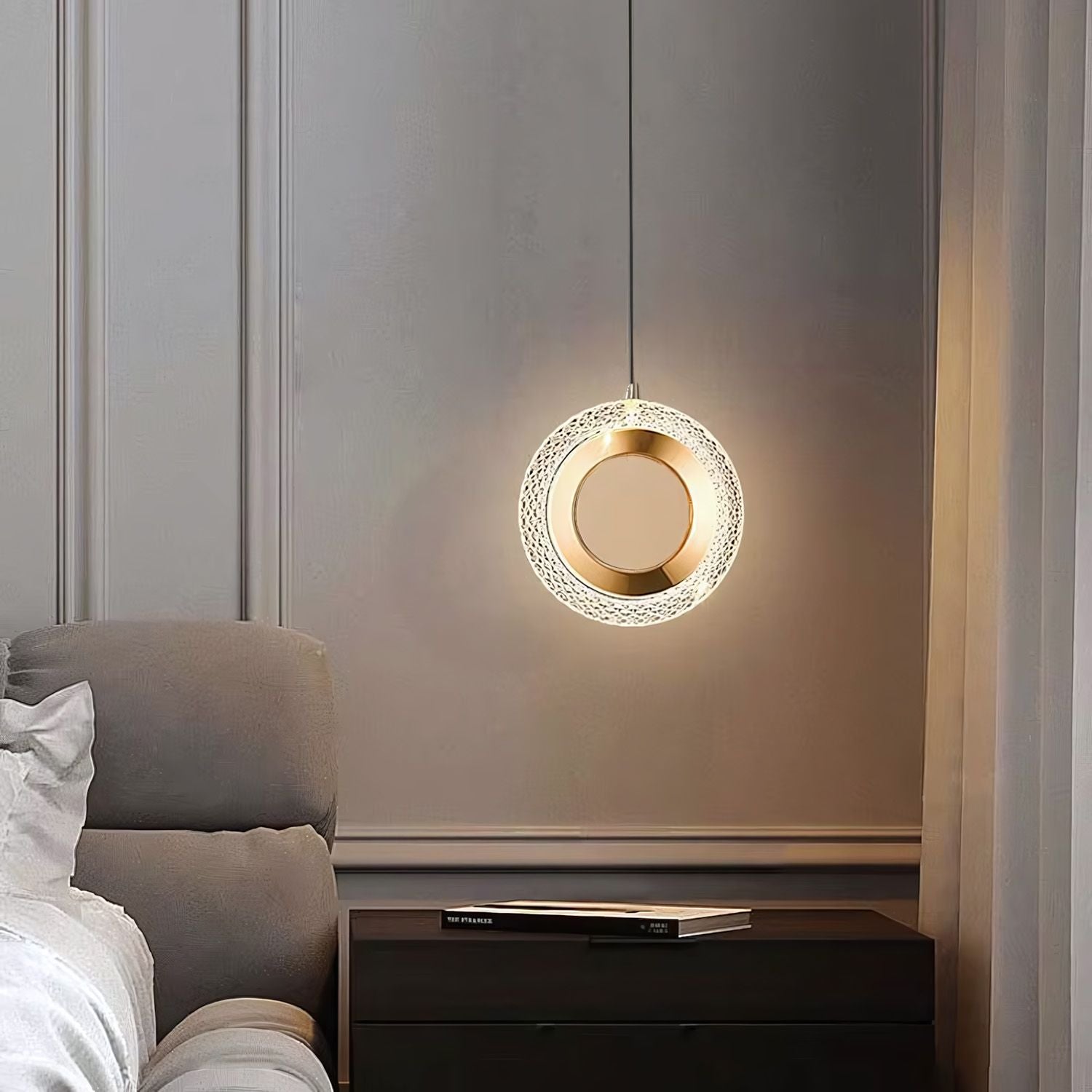 Lampadario A Sospensione In Cristallo G119-1cp Gold