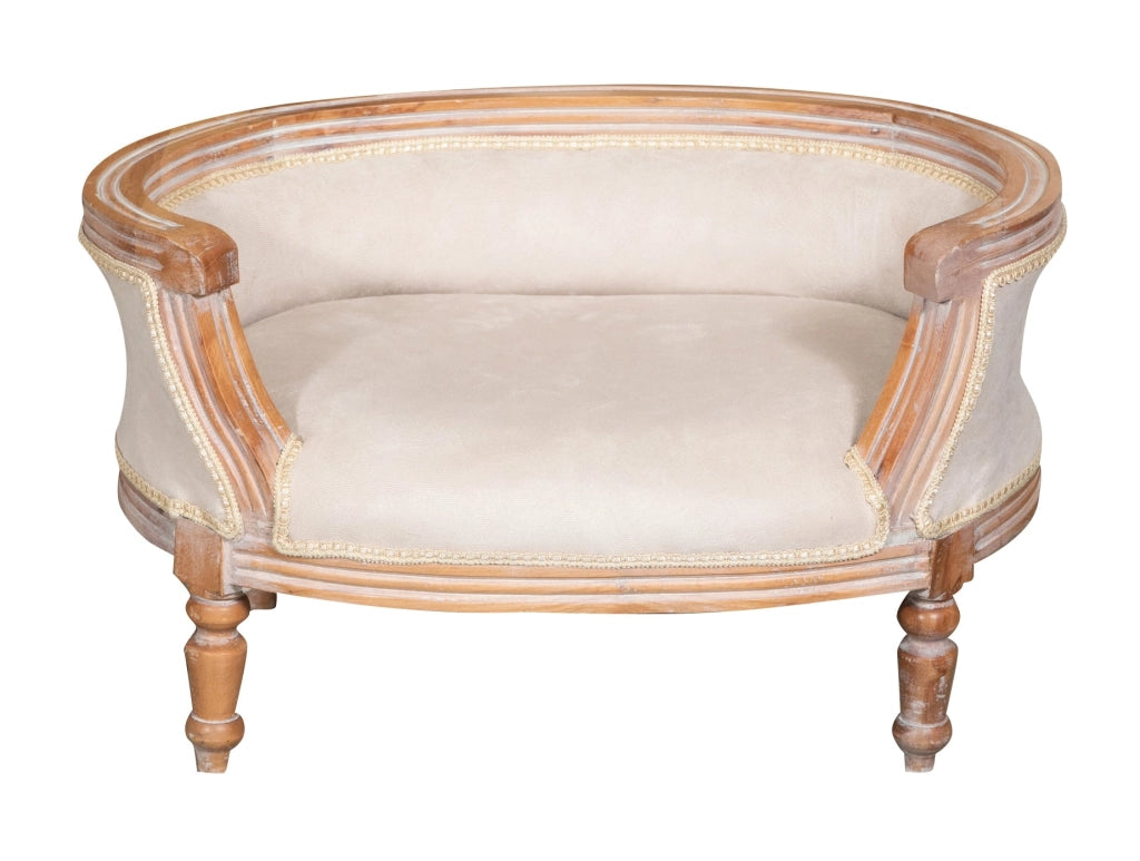 Biscottini POUF CON SCHIENALE STILE FRANCESE LUIGI XVI IN LEGNO MASSELLO DI FAGGIO XVI,
