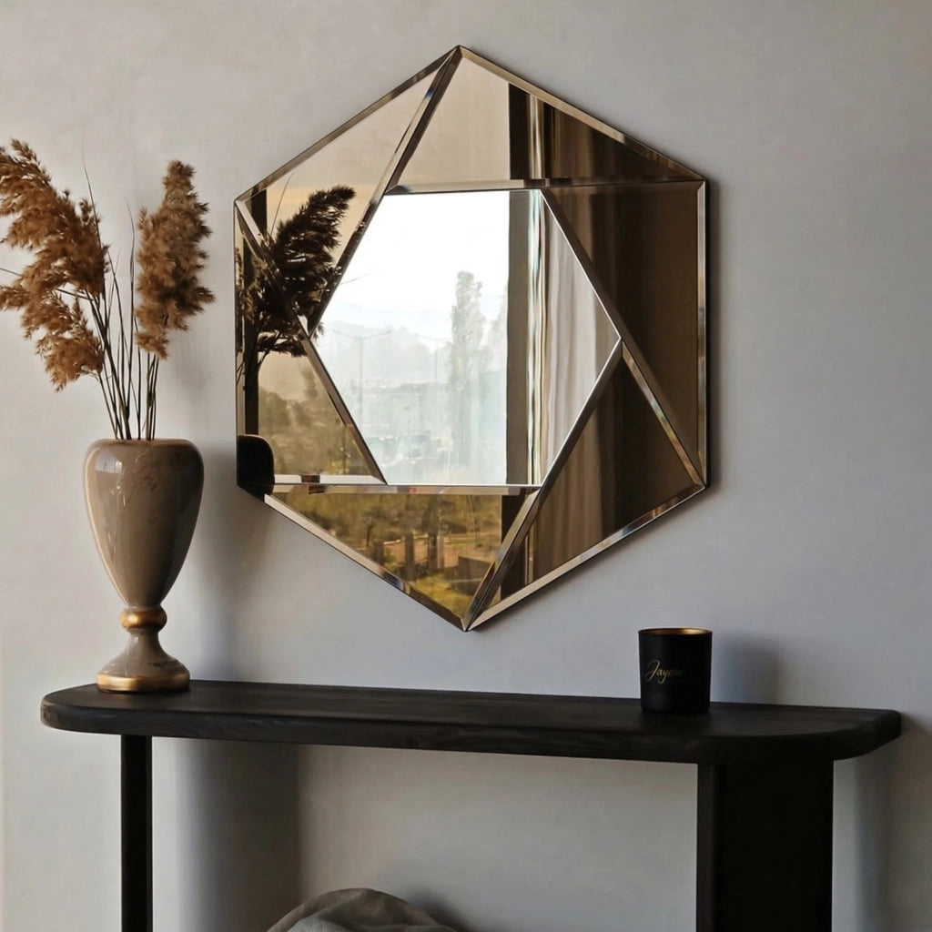 Ciglie, Specchio Forma Rombo, 60x70h cm Argento
