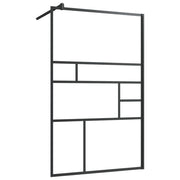 Parete doccia in vetro divisorio per vasca accessorio per il bagno box doccia arredamento per la casa ESG trasparente 100 x 195 cm nero 02_0002142
