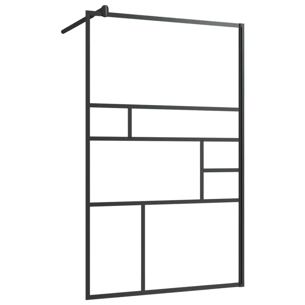 Parete doccia in vetro divisorio per vasca accessorio per il bagno box doccia arredamento per la casa ESG trasparente 100 x 195 cm nero 02_0002142
