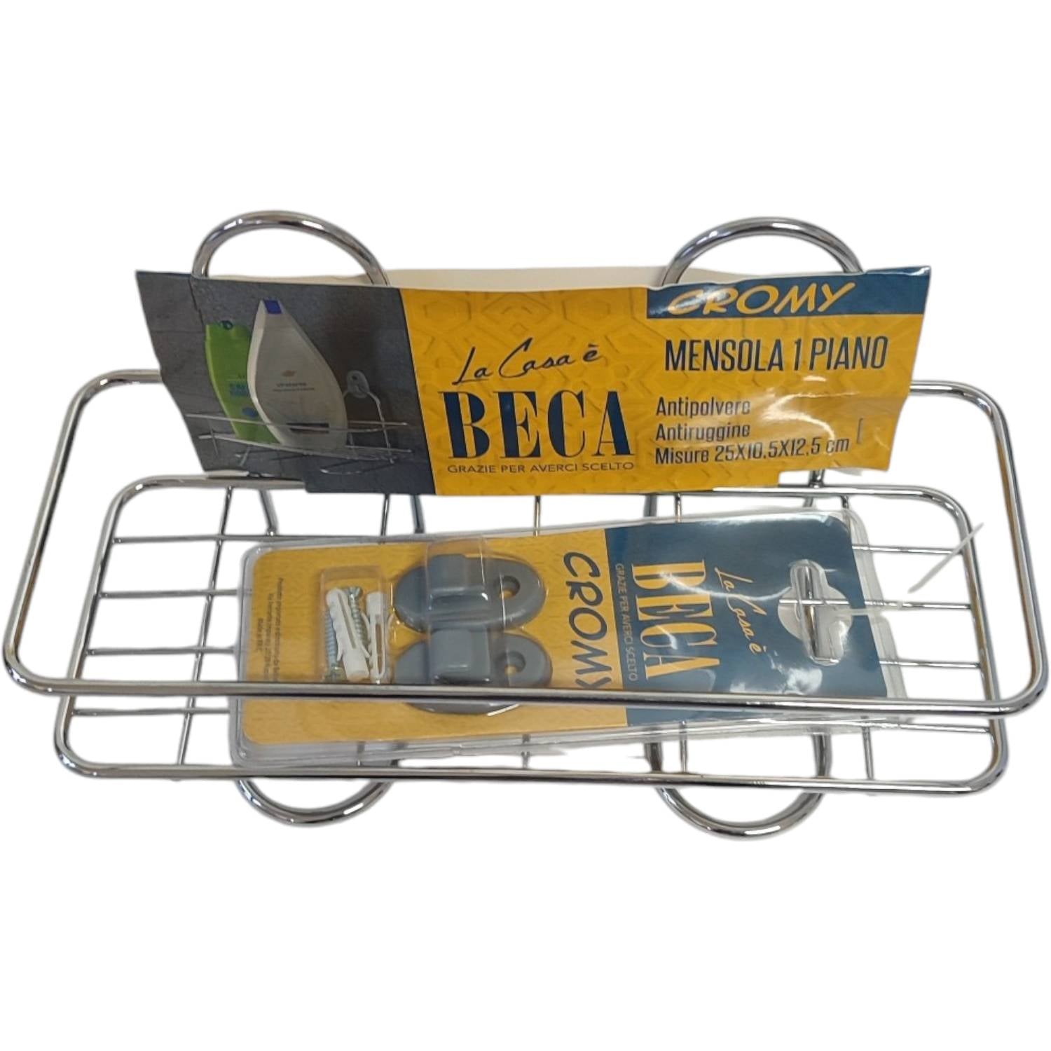 MENSOLA DOCCIA RETTANGOLARE CROMATO 1 RIPIANO