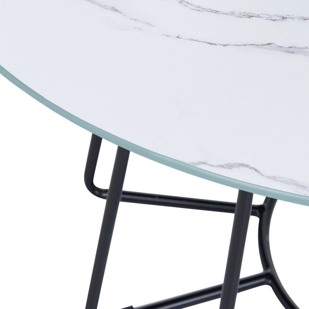 Tavolino da caffè Piano nero Base in metallo Finitura in marmo Design affascinante