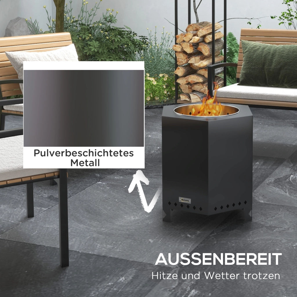 BRACIERE Senza fumo 45 x 38,8 x 46,5 cm Metallo Nero con attizzatoio