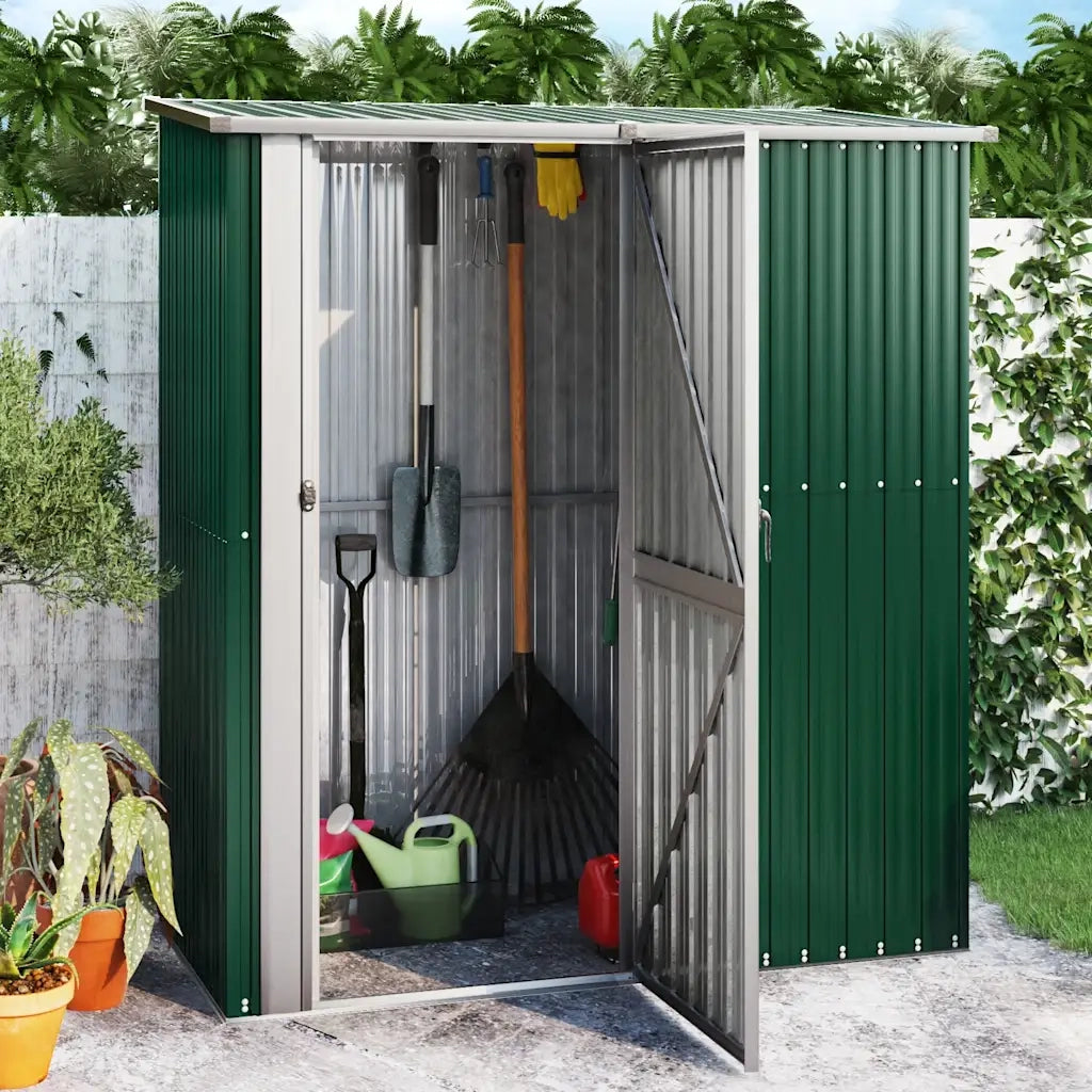 Casetta da giardino verde 180,5x97x209,5 cm in acciaio zincato CFW6024140