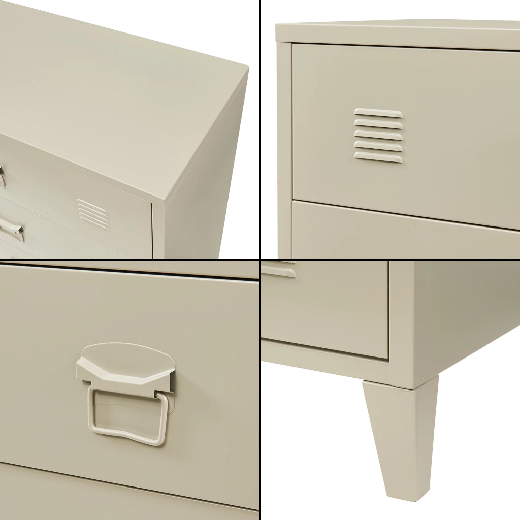 Cassettiera Hämeenlinna Comò in Acciaio con 4 Cassetti 92 x 80 x 40 cm color Cammello [en.casa]