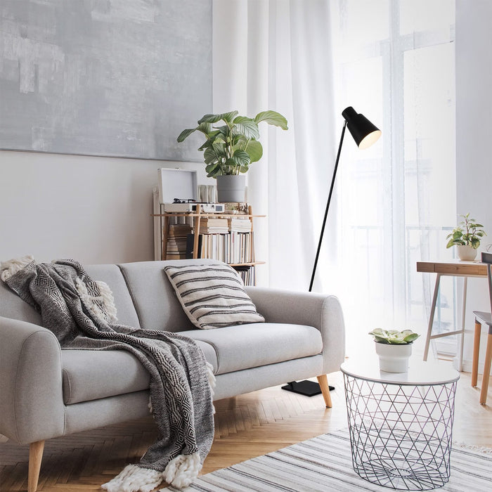 Piantana Moderna Ekko Metallo Nero 1 Luce E27 H150