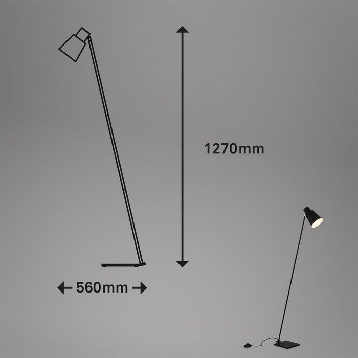 Piantana Moderna Ekko Metallo Nero 1 Luce E27 H150