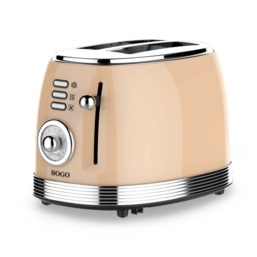 Tostapane 2 fette con 6 livelli di tostatura, funzione scongelamento e riscaldamento 850W con vassoio briciole - Sogo