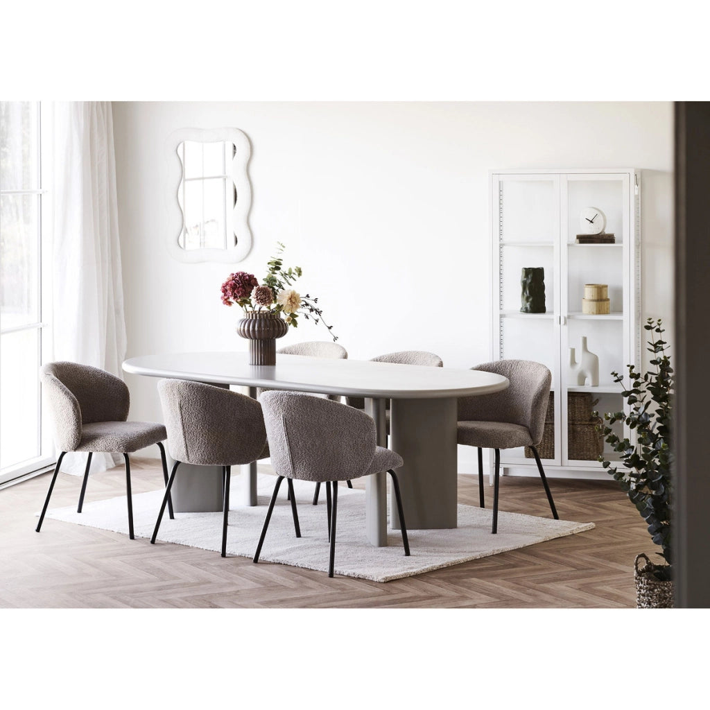 Set di 2 Sedie Safira, Beige, Tessuto, 58x56x79 cm