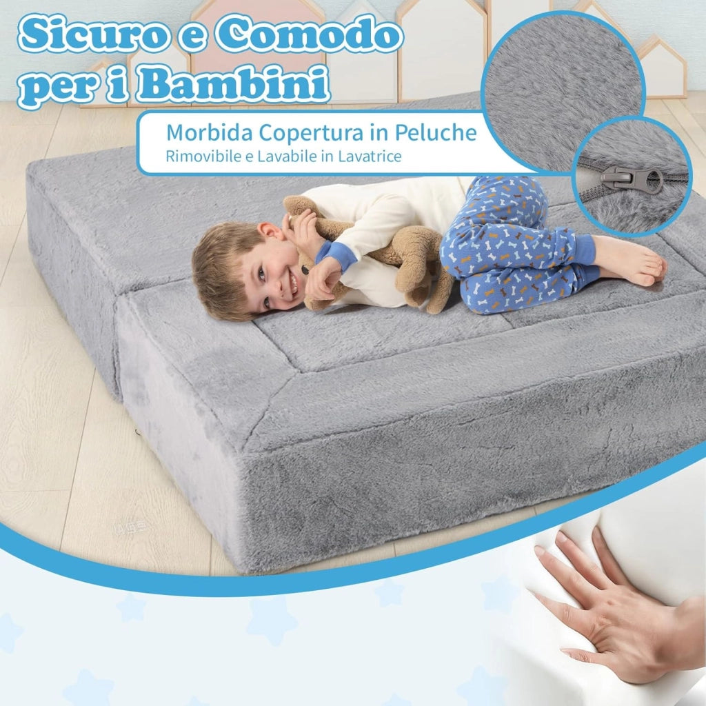 Divano Modulare per Bambini, 4 Pezzi, Divano Letto per Bambini in Schiuma, Poltrone per Bambini per Stanze da Gioco, Camere da Letto, Soggiorno