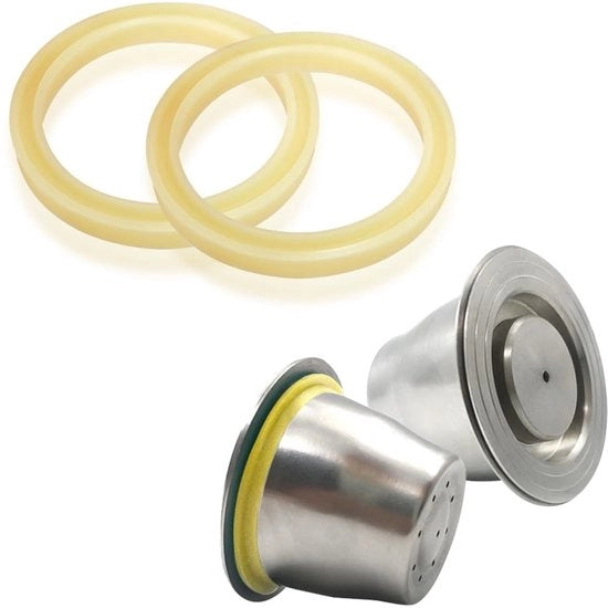 Rinforzo in silicone a doppio pacchetto 64 mm, anello di sigillatura in silicone, anello di sigillatura filtro, sostituzione anello, verde, elastico, compatibile con acciaio inossidabile, capsule per caffè (2 pezzi)