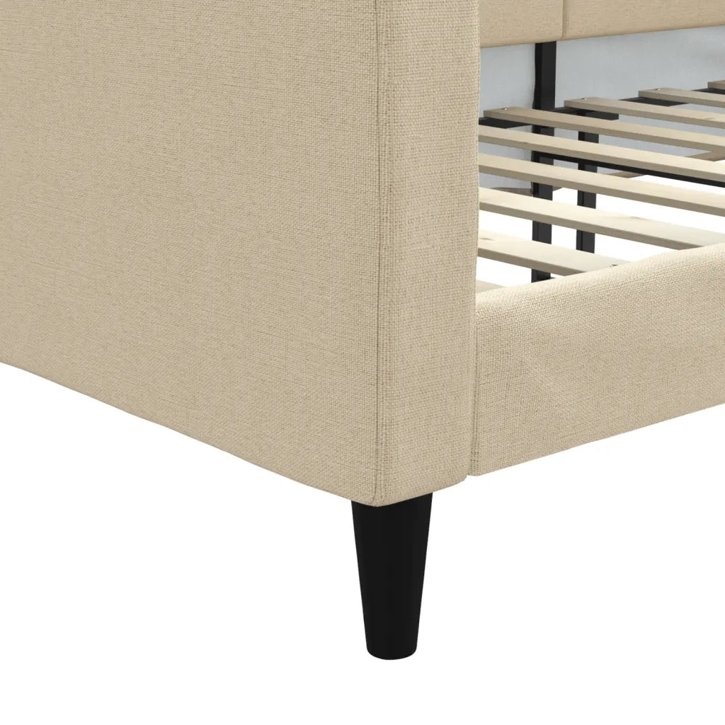Letto da Giorno Crema 90x200 cm in Tessuto