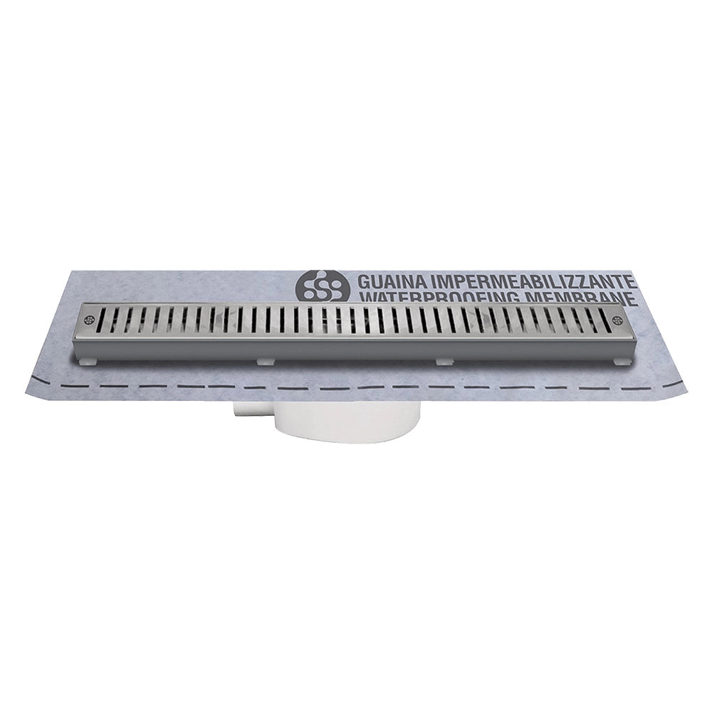 CANALETTA PER DOCCIA CON GRIGLIA cm 55 x 5,2 x 5 + 55 x 4,6 x 3,3  - BricoGo