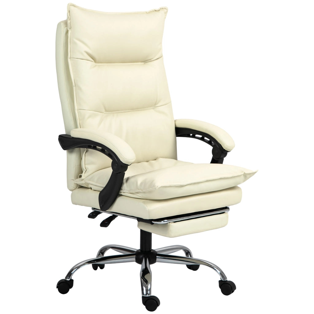 Sedia Ufficio Ergonomica Sedia Scrivania Reclinabile, Poggiapiedi, Beige