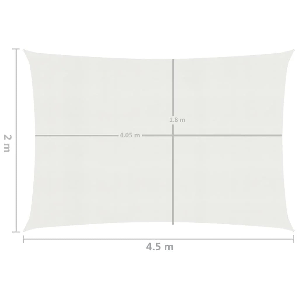 Vela ombreggiante/ombrellone 160 g/m² HDPE 2 x 4,5 m bianco 02_0009007