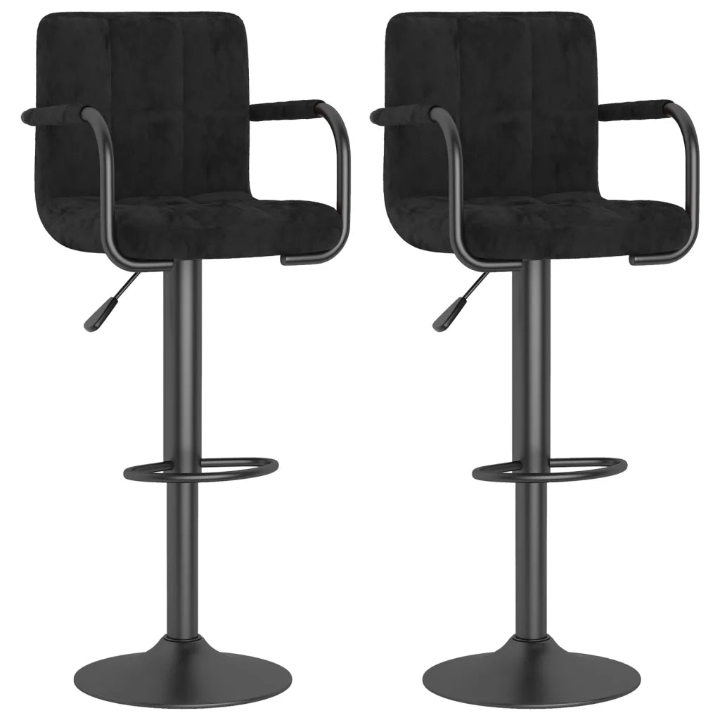 Sgabelli da Bar 2 pz Neri in Velluto cod mxl 72354