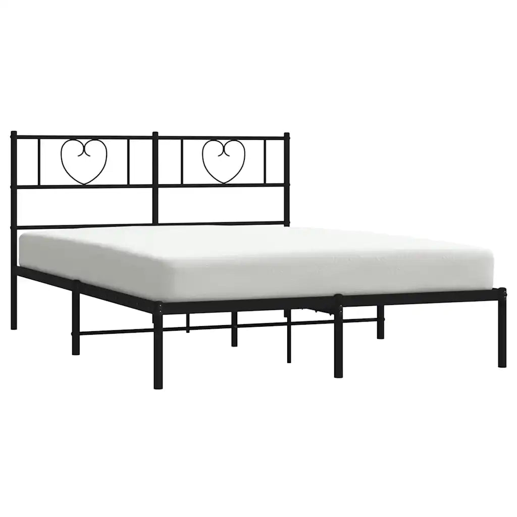 Giroletto con Testiera in Metallo Nero 160x200 cm 355466