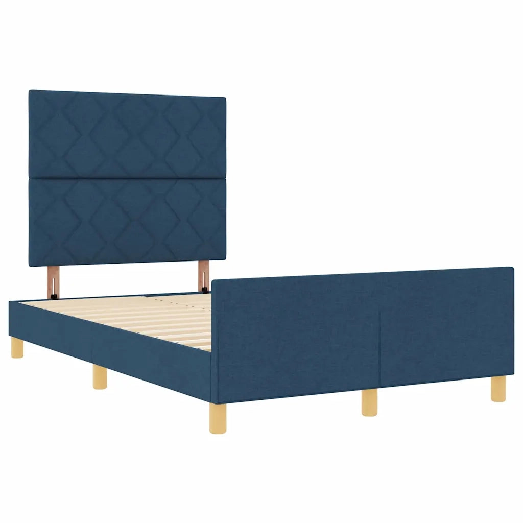 Struttura del letto con testiera Blu 120 x 190 cm Tessuto